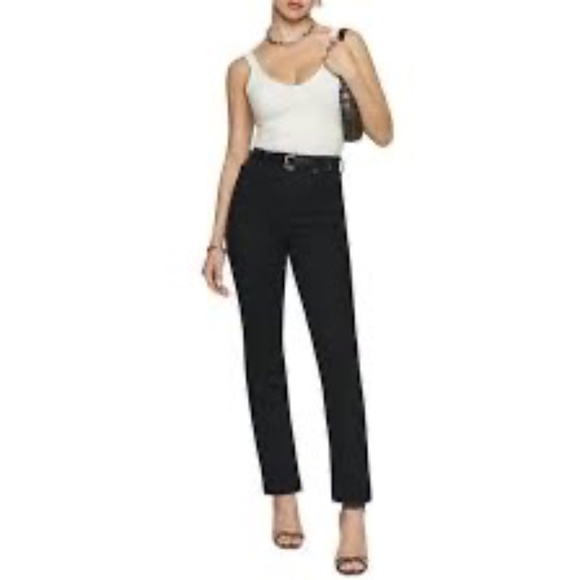 Reformation Cynthia High Rise Straight Jeans Wash Black Size 29 - Picture 1 of 12